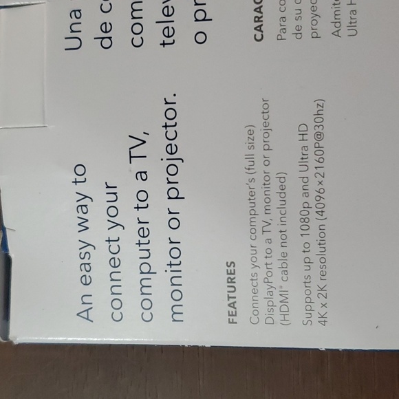 Insignia Display Port to HDMI Adapter 4K HD 6 Foot Cord New Open Box - Picture 3 of 4